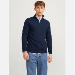 Jack &amp; Jones Emil strik half zip navy