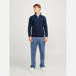 Jack &amp; Jones Emil strik half zip navy
