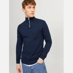 Jack &amp; Jones Emil strik half zip navy