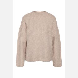 Noisy May Nyla Loose High Neck Knit Humus Melange