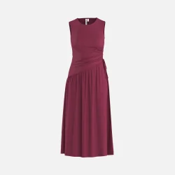 HYPEDROP Danja Midi SL Gatherede Dress Rhododendron