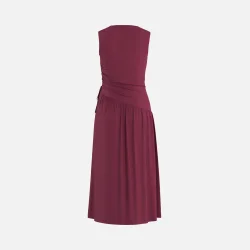 HYPEDROP Danja Midi SL Gatherede Dress Rhododendron
