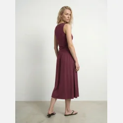 HYPEDROP Danja Midi SL Gatherede Dress Rhododendron