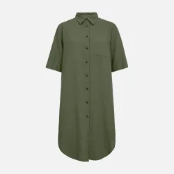 Freequent Lava Shirt Dress Dark Forrest