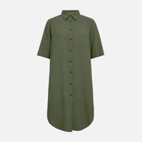 Freequent Lava Shirt Dress Dark Forrest