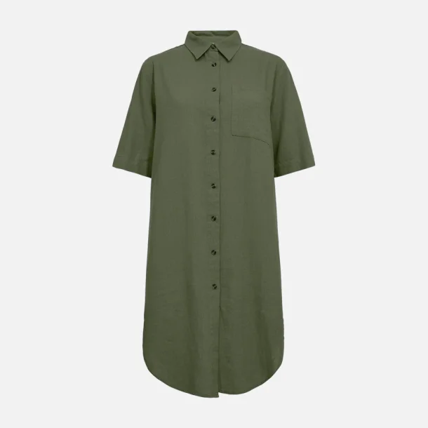 Freequent Lava Shirt Dress Dark Forrest
