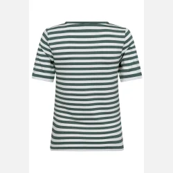 Freequent Liana Tee Striped Dark Forest W. Star Off-White