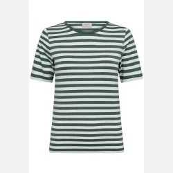 Freequent Liana Tee Striped Dark Forest W. Star Off-White