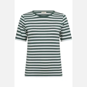 Freequent Liana Tee Striped Dark Forest W. Star Off-White