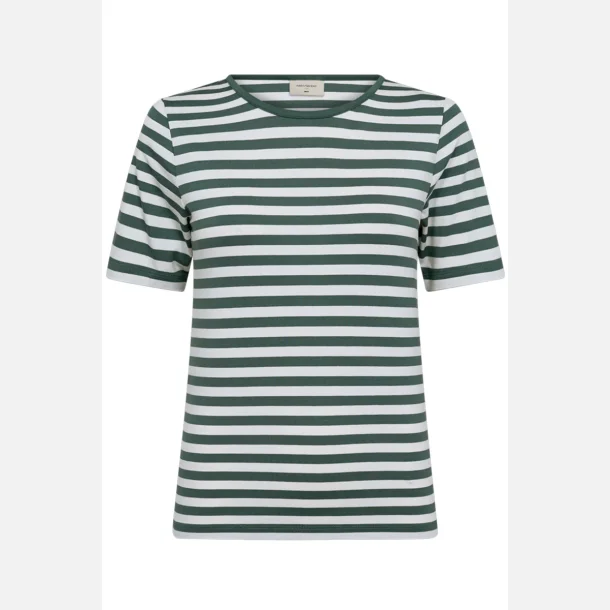 Freequent Liana Tee Striped Dark Forest W. Star Off-White