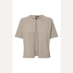Pieces Bree SS O-Neck Knit Cardigan Crockery Melange 
