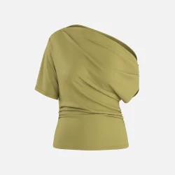PREORDER HYPEDROP Emma Draped Off-Shoulder Top Willow