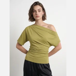 PREORDER HYPEDROP Emma Draped Off-Shoulder Top Willow