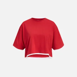 JJXX Andrea SS Cropped Contrast Tee R�d