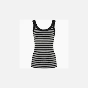 Tim & Simonsen Isa stripe rib top - nero binaco