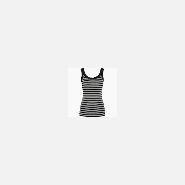 Tim &amp; Simonsen Isa stripe rib top - nero binaco