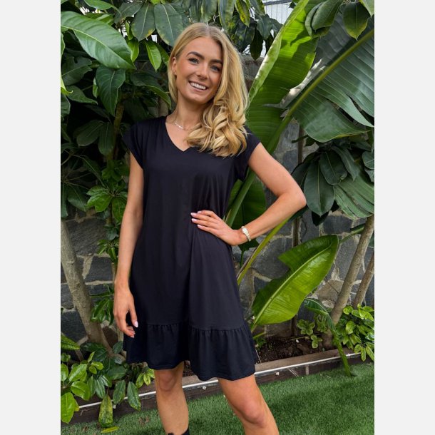 Liberte Essentiel Alma U Tshirt Frill Dress Black 