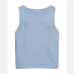 Freequent Grscaliva Top Knittet Linen Mix Chambray Blue