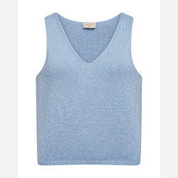 Freequent Grscaliva Top Knittet Linen Mix Chambray Blue