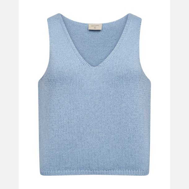 Freequent Grscaliva Top Knittet Linen Mix Chambray Blue