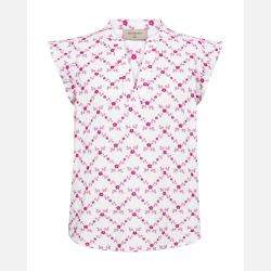 Freequent Alisa Blouse Broderie Anglaise White/Purple