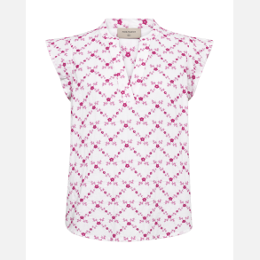 Freequent Alisa Blouse Broderie Anglaise White/Purple