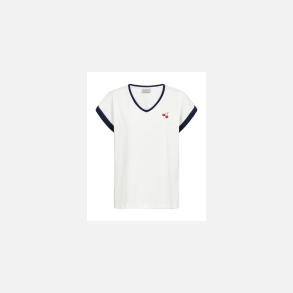 Freequent Viva Tee Embroidery Star Off-White W. Navy Blazer