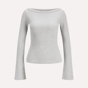 JJXX Fifi Boatneck LS Wide Top Light Grey Melange