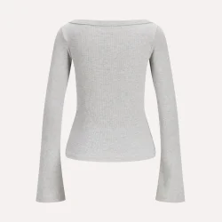 JJXX Fifi Boatneck LS Wide Top Light Grey Melange