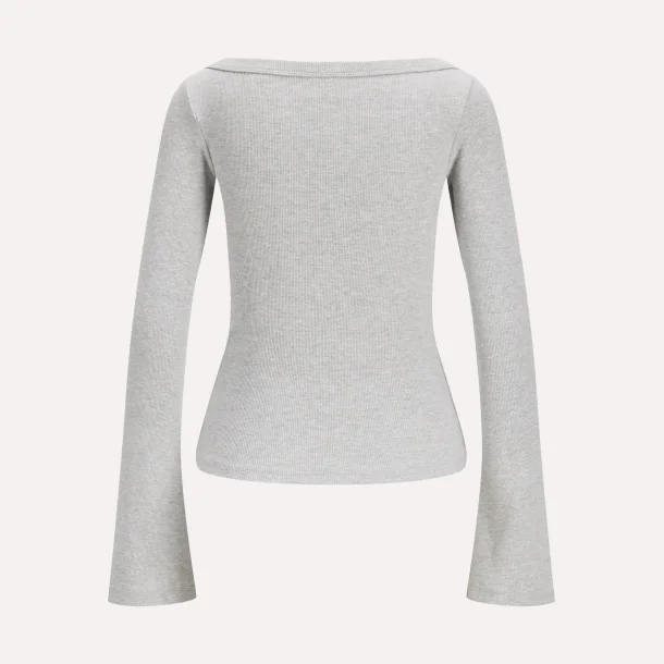JJXX Fifi Boatneck LS Wide Top Light Grey Melange