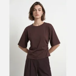 PREORDER HYPEDROP Riva SS Boxy Draped T-shirt Brown