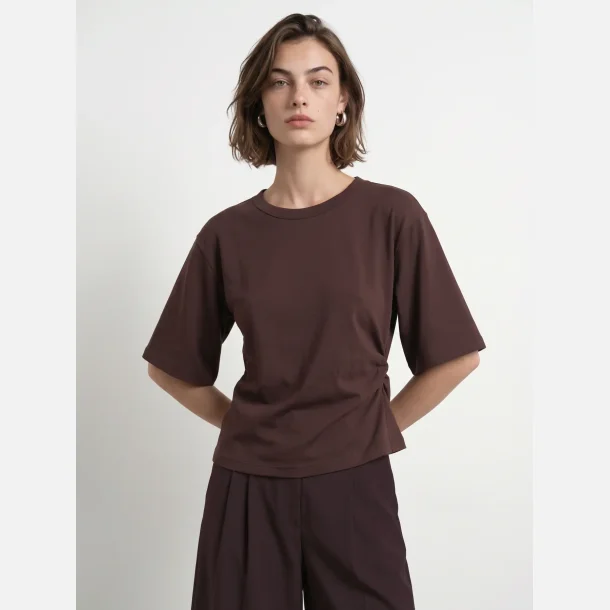 PREORDER HYPEDROP Riva SS Boxy Draped T-shirt Brown