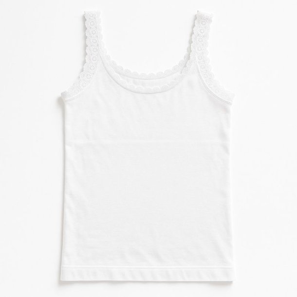 Vanting Seamless Lace Singlet Sort eller Hvid