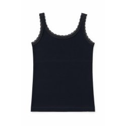 Vanting Seamless Lace Singlet Sort eller Hvid