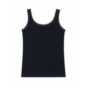 Vanting Seamless Lace Singlet Sort eller Hvid