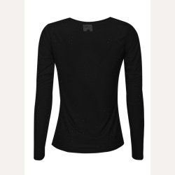 Liberte Essentiel Mesh LS Sparkle Tshirt Black Black Diamond Dot