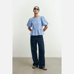 HYPEDROP Pavlova Volume Sleeve Top Blue