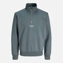 Jack &amp; Jones Soho quarter zip sweat brun eller turkise