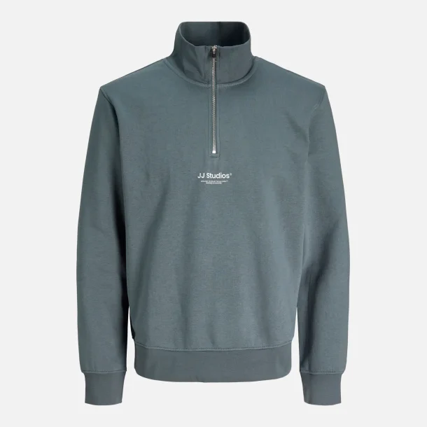 Jack &amp; Jones Soho quarter zip sweat brun eller turkise
