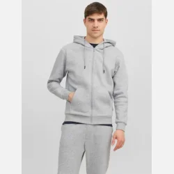 Jack &amp; Jones Bradley sweat zip hoodie light grey melange