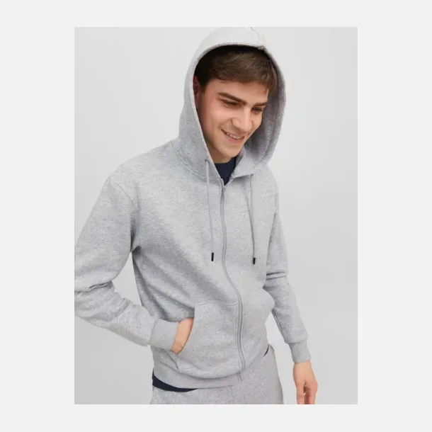 Jack &amp; Jones Bradley sweat zip hoodie light grey melange