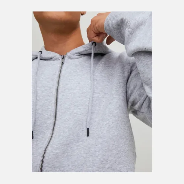 Jack &amp; Jones Bradley sweat zip hoodie light grey melange